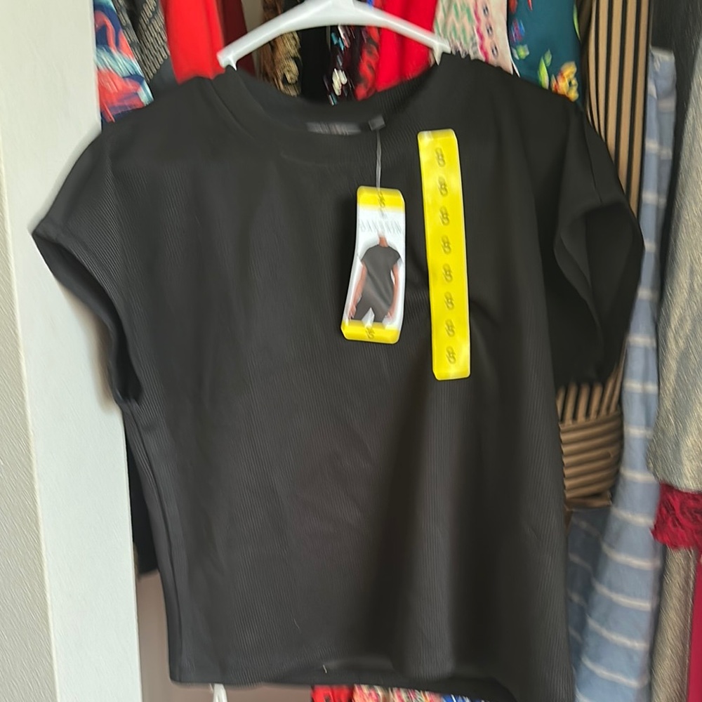 Danskin Black Scuba Knit Crop Top